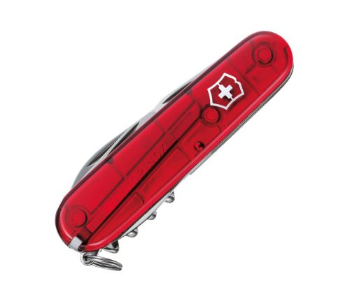 VICTORINOX Spartan zsebkés, áttetsző piros, közepes méretű