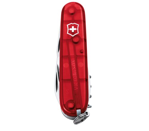 VICTORINOX Spartan zsebkés, áttetsző piros, közepes méretű