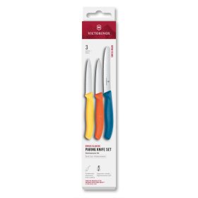   VICTORINOX Swiss Classic 3 db-os aprítókés szett, 2db aprítókéssel és 1 db paradicsomkéssel, színes (sárga, narancssárga, kék)