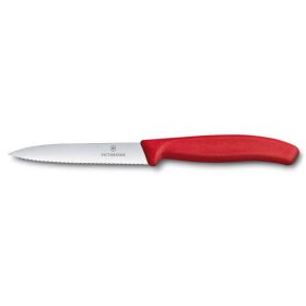   Victorinox Swiss Classic aprítókés, recés, hegyes, piros, 10 cm