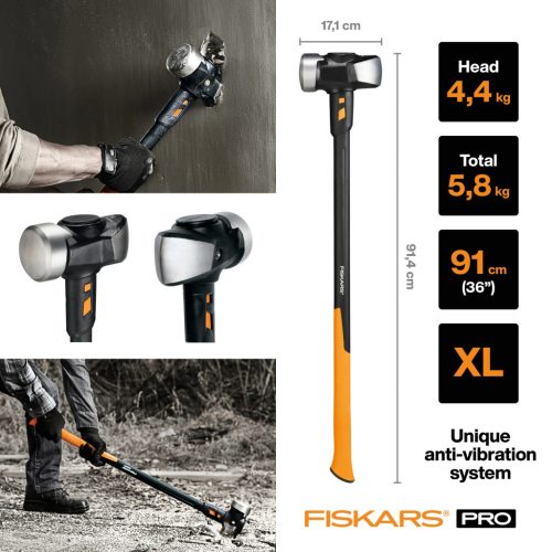 Fiskars IsoCore™ kőtörő kalapács XL 5kg (1020164)