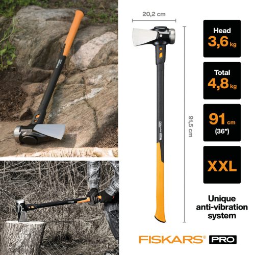 Fiskars IsoCore™ építőipari fejsze, XXL, 3,5 kg (1020220)