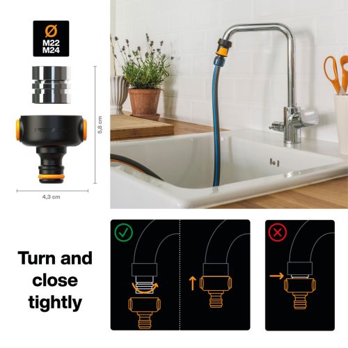 Fiskars Csaptelep csatlakozó, beltéri M22x1/M24x1 (1027062)