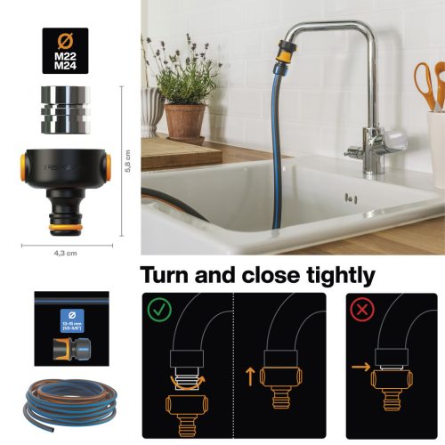 Fiskars Tömlő gyorscsatlakozó, 13-15 mm (1/2-5/8”) FLOW (1027072)