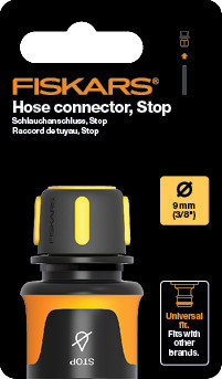 Fiskars Tömlő-gyorscsatlakozó, 9 mm (3/8”) STOP (1027078)