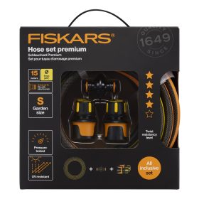   Fiskars Locsolótömlő szett, premium 15m 9mm (5 év garancia a tömlőre) (1027101)