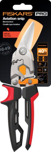 Fiskars PowerGear™ Aviation lemezvágó olló, bal (1027209)