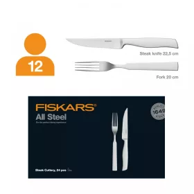   Fiskars All Steel Steak evőeszköz készlet, 24 db-os (1027505)