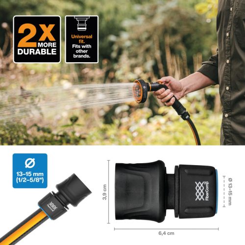 Fiskars FiberComp tömlő gyorscsatlakozó, 13-15 mm (1/2"-5/8") FLOW