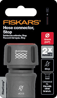 Fiskars FiberComp tömlő gyorscsatlakozó, 19 mm (3/4") STOP - 5 év garanciával