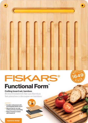 Fiskars Functional Form Bambusz vágódeszka készlet (1057550)