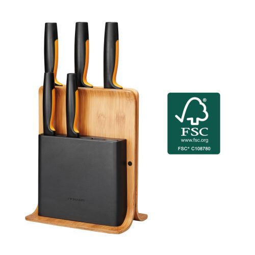 Fiskars Functional Form Késblokk bambusz 5 késes