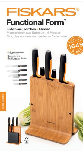 Fiskars Functional Form Késblokk bambusz 5 késes