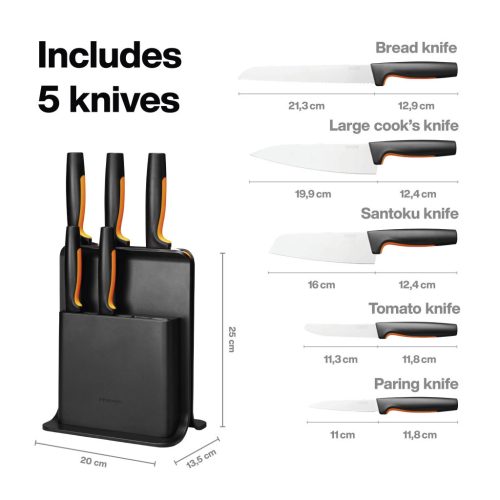 Fiskars Functional Form Késblokk műanyag 5 késes