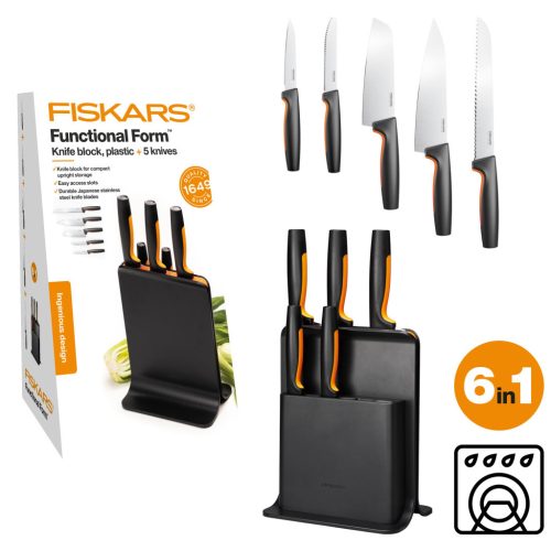 Fiskars Functional Form Késblokk műanyag 5 késes
