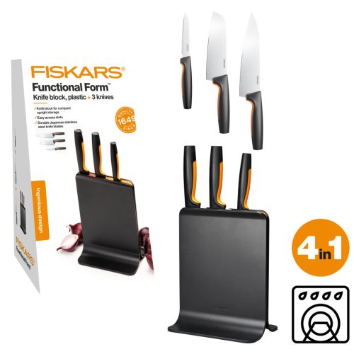 Fiskars Functional Form Késblokk műanyag 3 késes