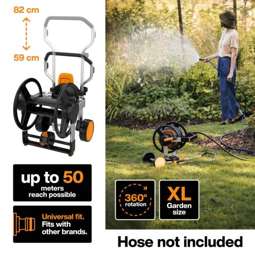 Fiskars Tömlőkocsi kerekekkel, ÜRES, XL