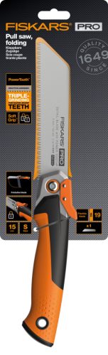 Fiskars PowerTooth™ összecsukható fűrész, 150mm 19tpi (1062932)