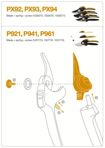 Fiskars Pótpenge, rugó és csavar P941 (1064259)