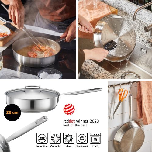 Fiskars All Steel pároló serpenyő, 26 cm