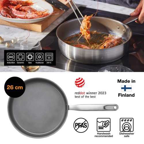 Fiskars All Steel pároló serpenyő, 26 cm