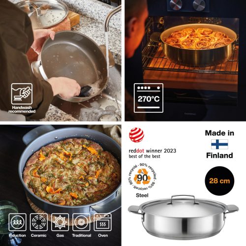 Fiskars All Steel sütőedény, 28 cm