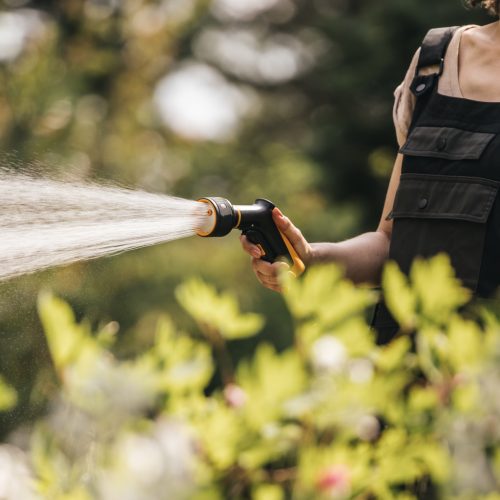 Fiskars Comfort locsolópisztoly, 3-funkciós, markolatvezérlésű