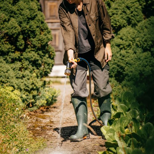 Fiskars Comfort locsolópisztoly, 3-funkciós, markolatvezérlésű