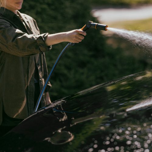 Fiskars Comfort locsolópisztoly, állítható, markolatvezérlésű