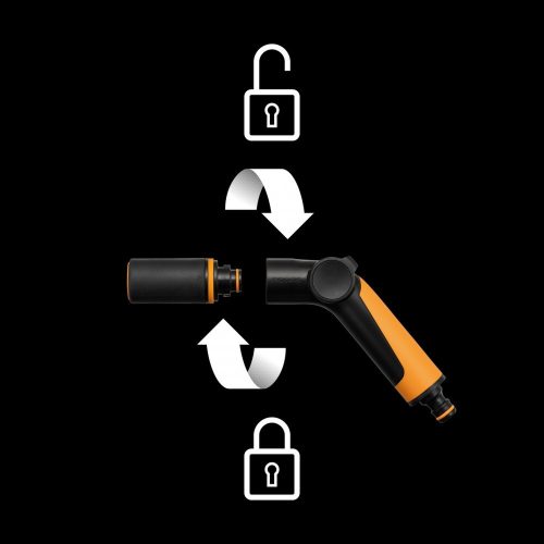 Fiskars Comfort locsolópisztoly, állítható, hüvelykujj vezérlés