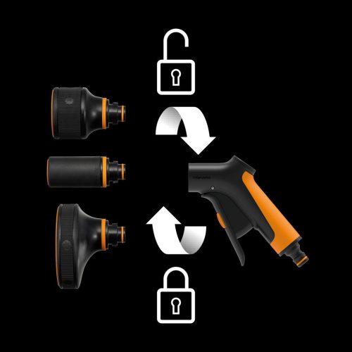 Fiskars Comfort fúvóka/öntözőrúd fogantyú, markolatvezérlésű