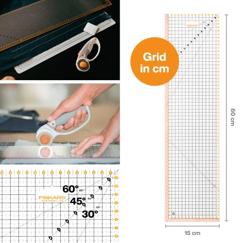 Fiskars Patchwork vonalzó 16x61 cm (1066360)