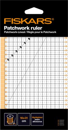 Fiskars Patchwork vonalzó 16 x 31 cm
