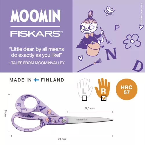 Fiskars Moomin általános olló, ABC Little My, 21 cm 