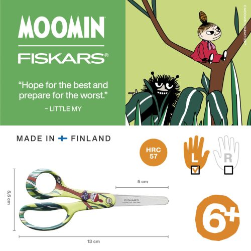 Fiskars Moomin balkezes gyerekolló, Little My, 13 cm 