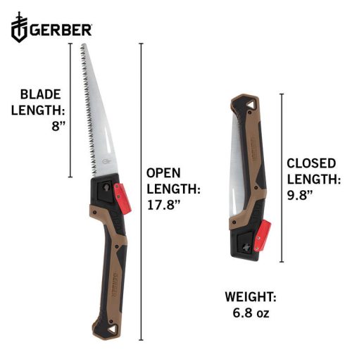 Gerber BUSHCRAFT SAW összecsukható fűrész, Coyote barna-fekete - 25 év garanciával