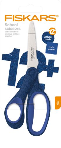 Fiskars Iskolai olló, 18 cm, balkezes - Glitter kék