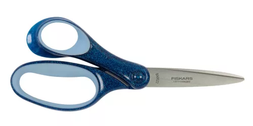 Fiskars Iskolai olló, 18 cm, balkezes - Glitter kék
