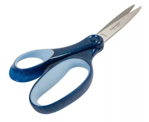 Fiskars Iskolai olló, 18 cm, balkezes - Glitter kék