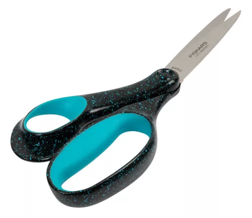 Fiskars Ifjúsági olló, 20 cm, balkezes - foltos pávakék