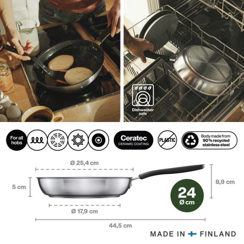 Fiskars Functional Form™ serpenyő, 24 cm, kerámia bevonattal