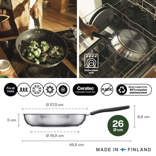 Fiskars Functional Form™ serpenyő, 26 cm, kerámia bevonattal