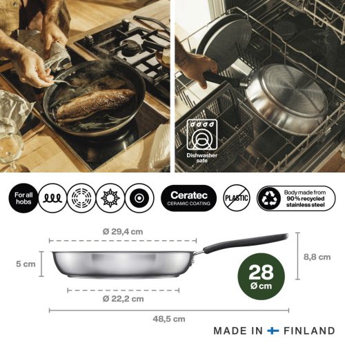 Fiskars Functional Form™ serpenyő, 28 cm, kerámia bevonattal