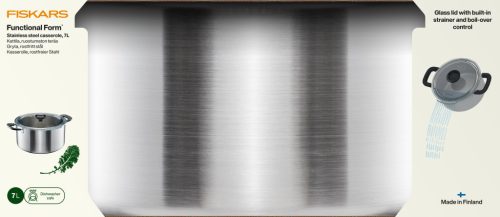 Fiskars Functional Form™ lábas, 7L, rozsdamentes acél