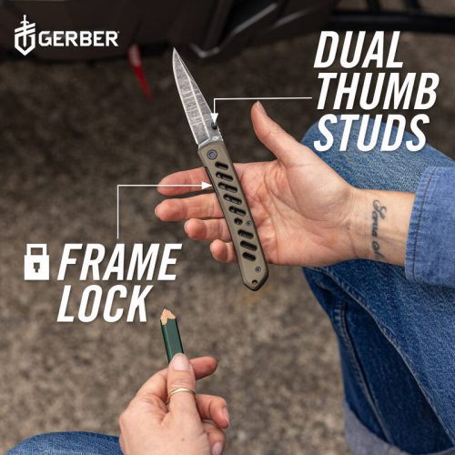 Gerber AFFIRM zsebkés, övcsipesszel, alumínium markolattal (bliszter), Zöld - 25 év garanciával