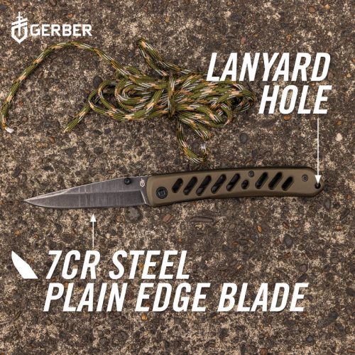 Gerber AFFIRM zsebkés, övcsipesszel, alumínium markolattal (bliszter), Zöld - 25 év garanciával