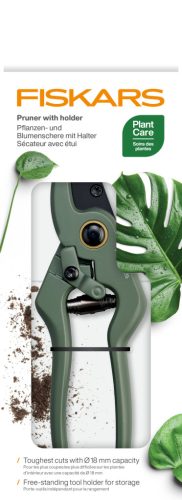Fiskars Plant Care Metszőolló tartóval, olivazöld színű