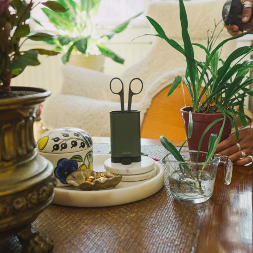 Fiskars Plant Care Növényápoló csípőolló tartóval, olivazöld színű