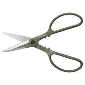   Fiskars Plant Care Növényápoló olló, tartóval, olivazöld színű