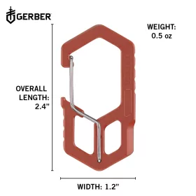   Gerber CARABINER, kulcstartóra rögzíthető, narancssárga, 25 év garanciával